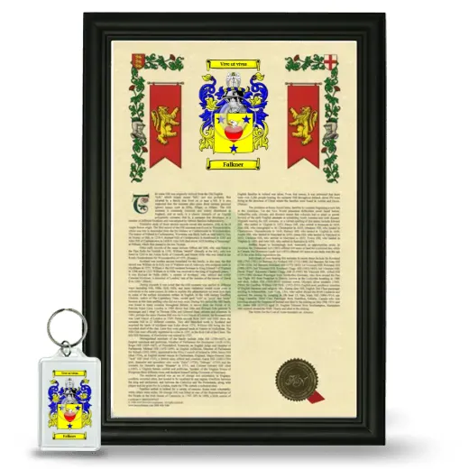 Falkner Framed Armorial History and Keychain - Black