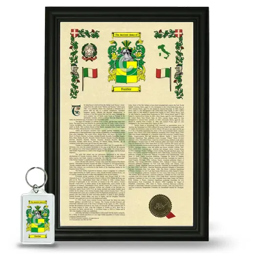 Farrior Framed Armorial History and Keychain - Black