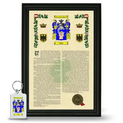 Faust Framed Armorial History and Keychain - Black