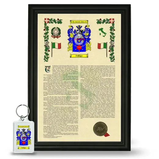 Fedrigo Framed Armorial History and Keychain - Black
