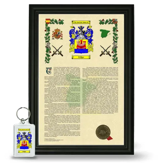 Felipe Framed Armorial History and Keychain - Black
