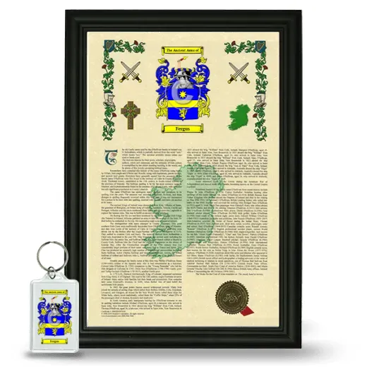 Fergus Framed Armorial History and Keychain - Black