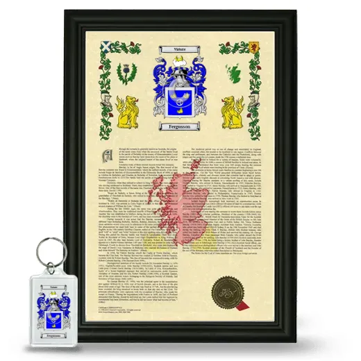 Fergusson Framed Armorial History and Keychain - Black