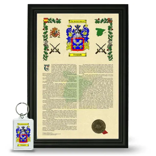 Fernando Framed Armorial History and Keychain - Black