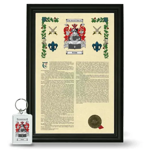 Feron Framed Armorial History and Keychain - Black