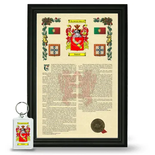 Ferreri Framed Armorial History and Keychain - Black