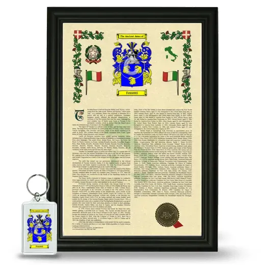 Ferretti Framed Armorial History and Keychain - Black