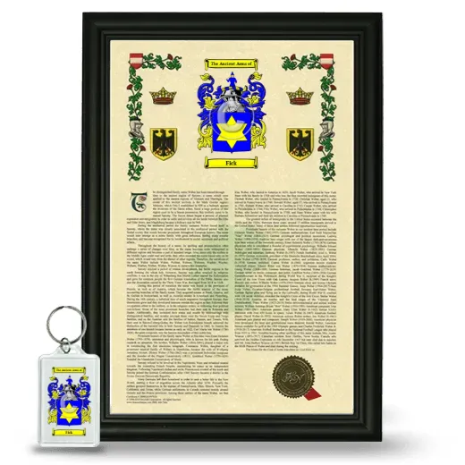 Fick Framed Armorial History and Keychain - Black