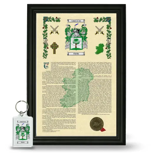Flavin Framed Armorial History and Keychain - Black