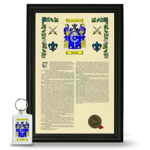 Florenty Framed Armorial History and Keychain - Black