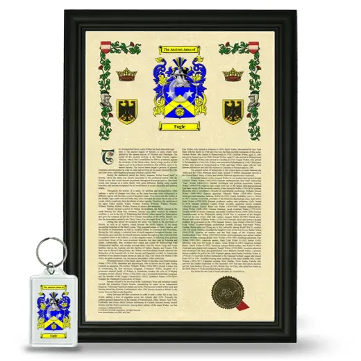 Fogle Framed Armorial History and Keychain - Black
