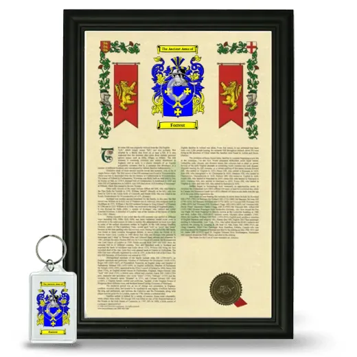 Forrest Framed Armorial History and Keychain - Black