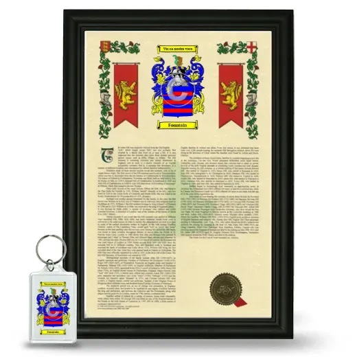 Fountain Framed Armorial History and Keychain - Black