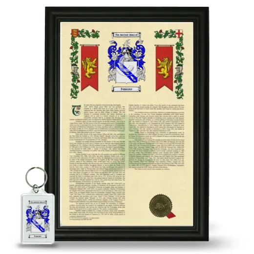 Foxcote Framed Armorial History and Keychain - Black