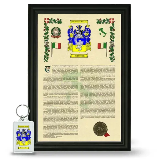 Franceschin Framed Armorial History and Keychain - Black