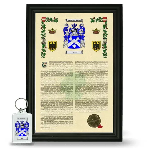 Fretz Framed Armorial History and Keychain - Black