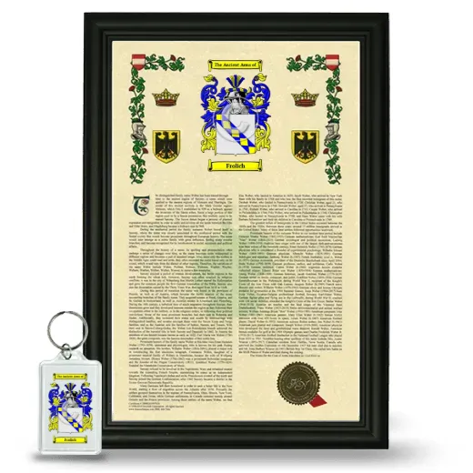 Frolich Framed Armorial History and Keychain - Black