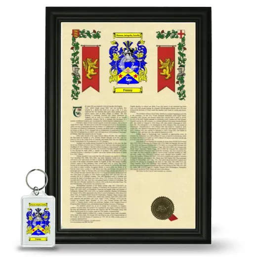 Funny Framed Armorial History and Keychain - Black
