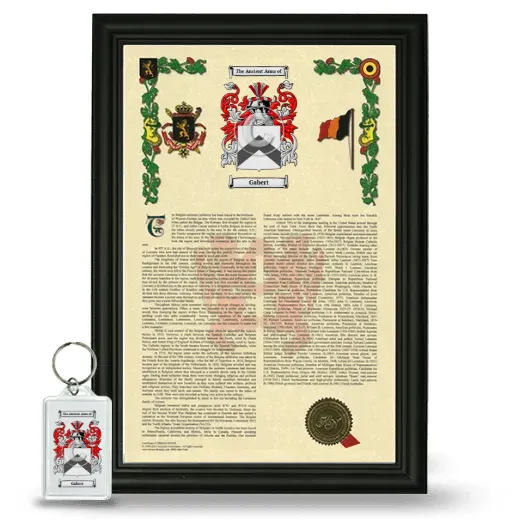 Gabert Framed Armorial History and Keychain - Black