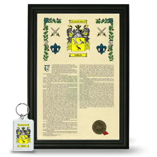 Gallardo Framed Armorial History and Keychain - Black