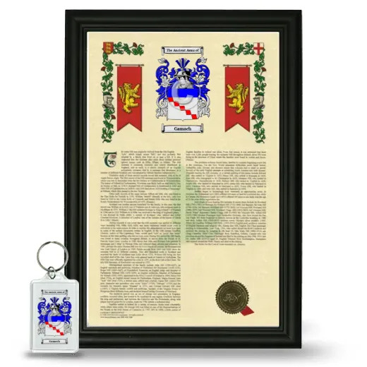 Gamach Framed Armorial History and Keychain - Black