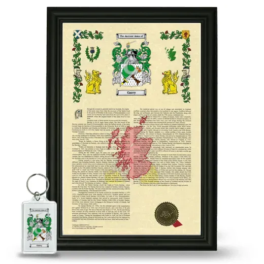 Garey Framed Armorial History and Keychain - Black