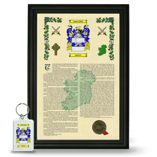 Garrett Framed Armorial History and Keychain - Black