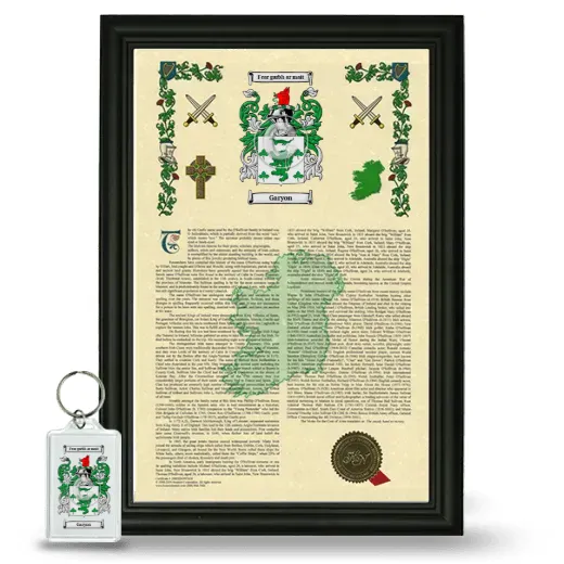 Garyon Framed Armorial History and Keychain - Black