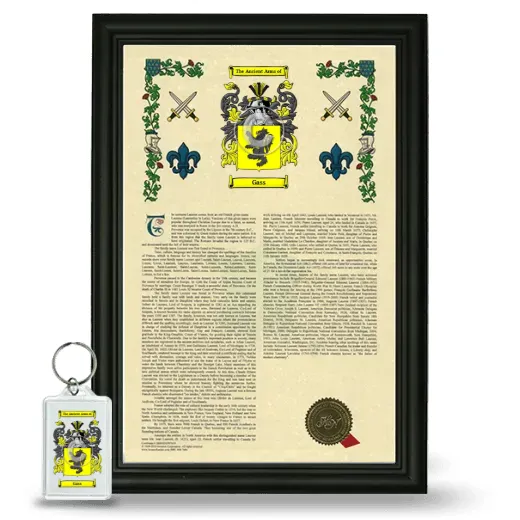Gass Framed Armorial History and Keychain - Black