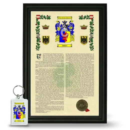 Gauser Framed Armorial History and Keychain - Black