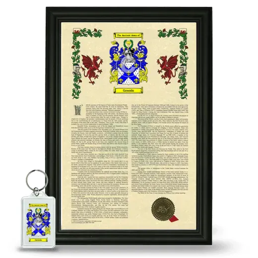 Gawain Framed Armorial History and Keychain - Black
