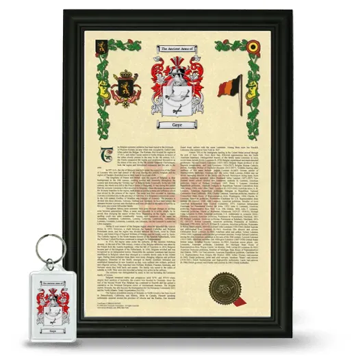 Gaye Framed Armorial History and Keychain - Black