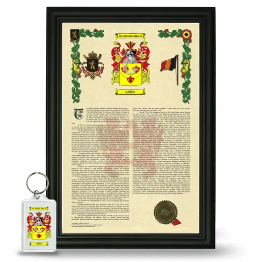 Geffen Framed Armorial History and Keychain - Black