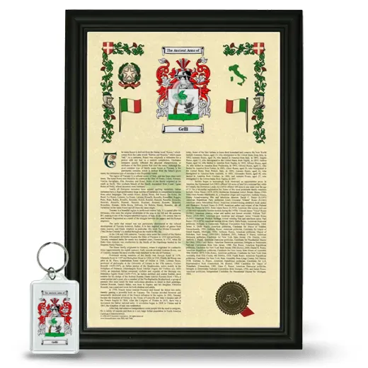 Gelli Framed Armorial History and Keychain - Black
