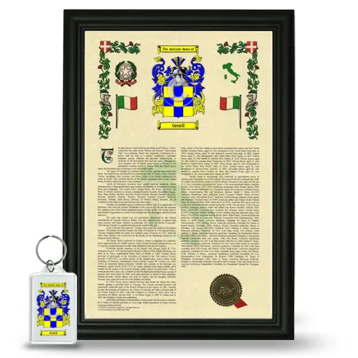 Gentil Framed Armorial History and Keychain - Black