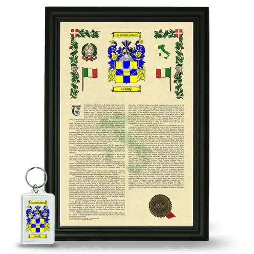 Gentily Framed Armorial History and Keychain - Black