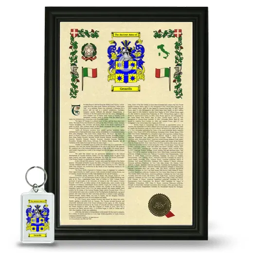 Gerardis Framed Armorial History and Keychain - Black