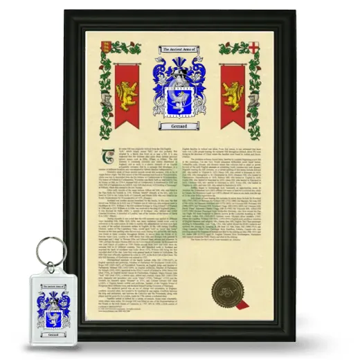 Gerrard Framed Armorial History and Keychain - Black