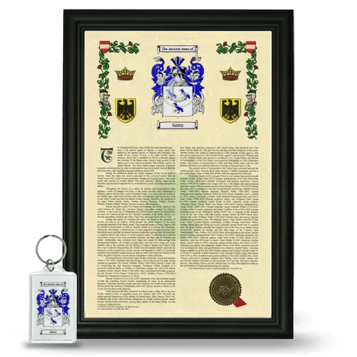 Gertz Framed Armorial History and Keychain - Black