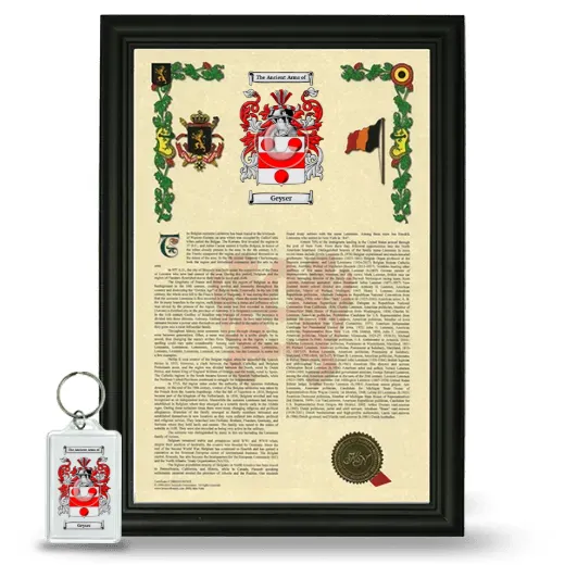 Geyser Framed Armorial History and Keychain - Black
