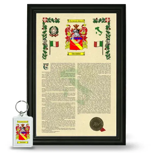 Giacomini Framed Armorial History and Keychain - Black