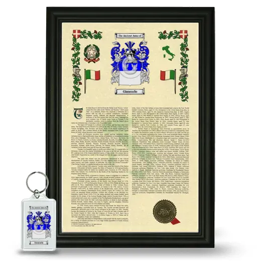 Giancarlo Framed Armorial History and Keychain - Black