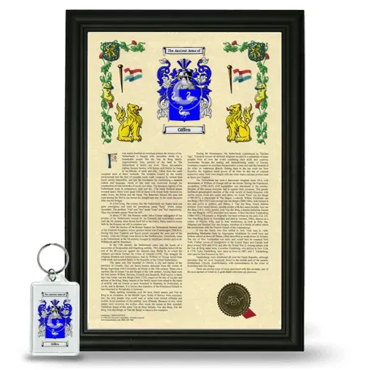 Giffen Framed Armorial History and Keychain - Black
