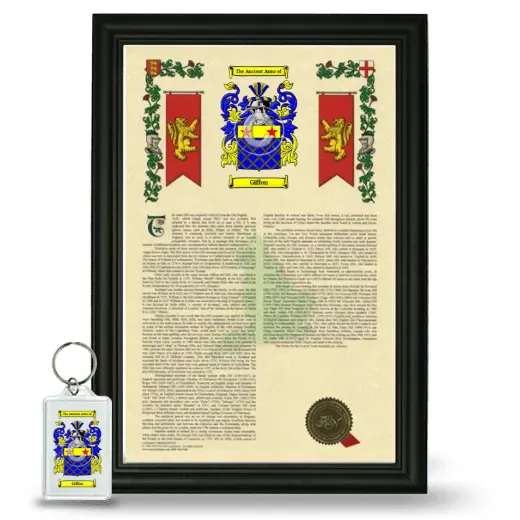 Giffon Framed Armorial History and Keychain - Black
