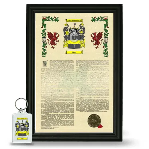 Ginn Framed Armorial History and Keychain - Black