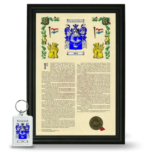 Givel Framed Armorial History and Keychain - Black