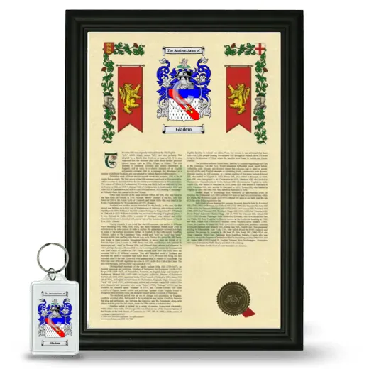 Gladem Framed Armorial History and Keychain - Black