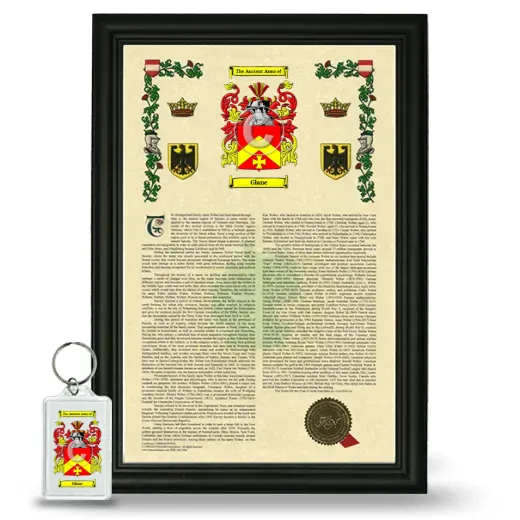 Glane Framed Armorial History and Keychain - Black