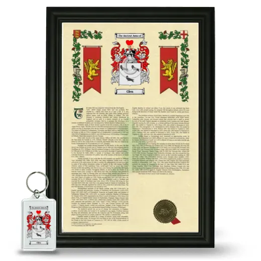 Glen Framed Armorial History and Keychain - Black