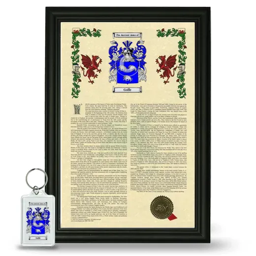 Goffe Framed Armorial History and Keychain - Black